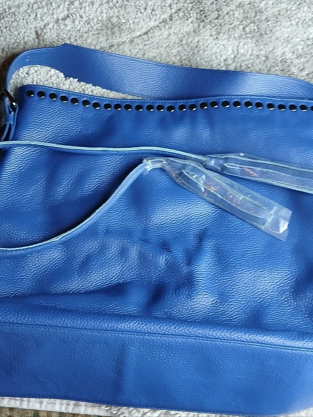 Classic Blue Leather Shoulder Bag Laggo Unbranded